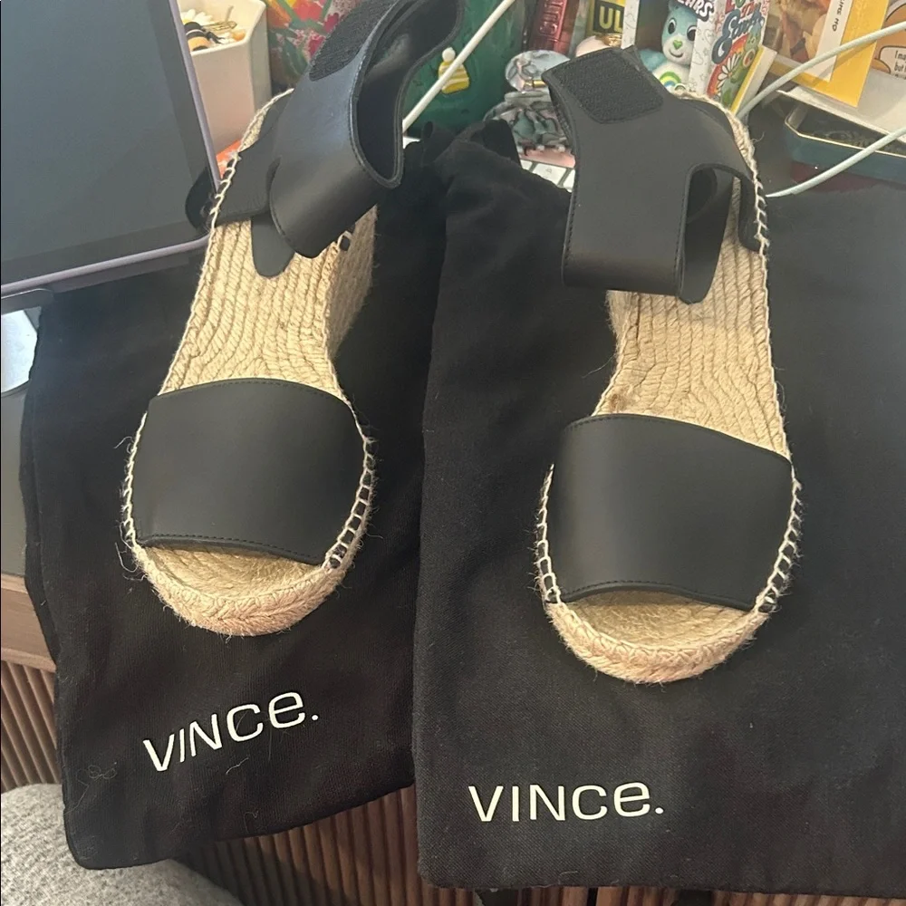 Vince Women's Black Espadrille Sandals Size 10 - Picture 1 of 10